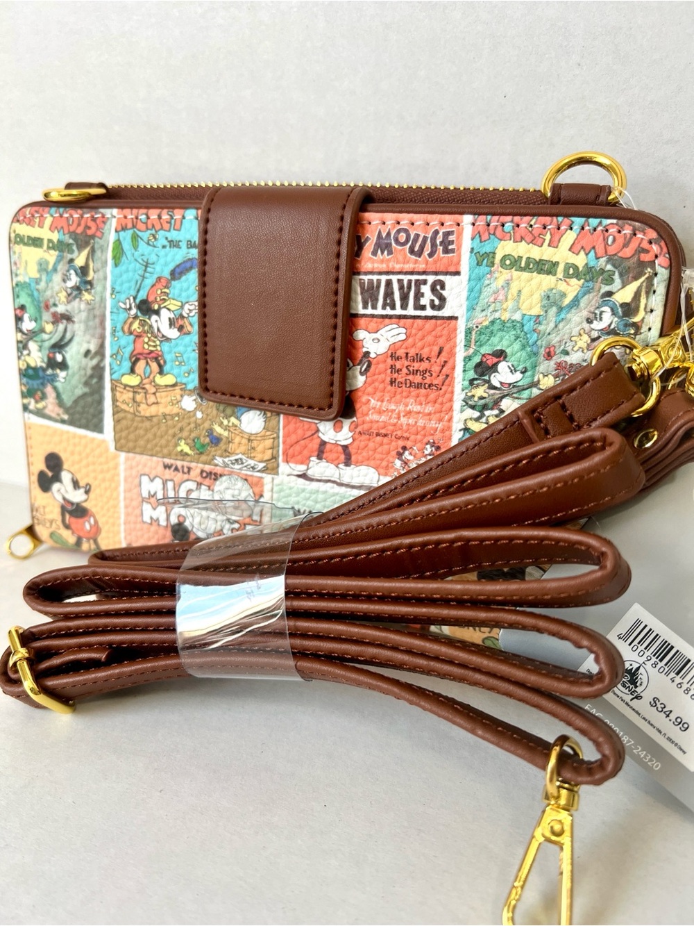 NWT Disney Mickey Mouse Comic Print Crossbody Wallet